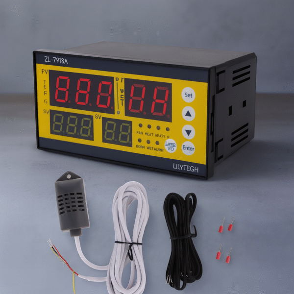 منظم حرارة ورطوبة ZL-7918A مع مستشعرات دقيقة لفقاسات البيض والدجاج في المغرب